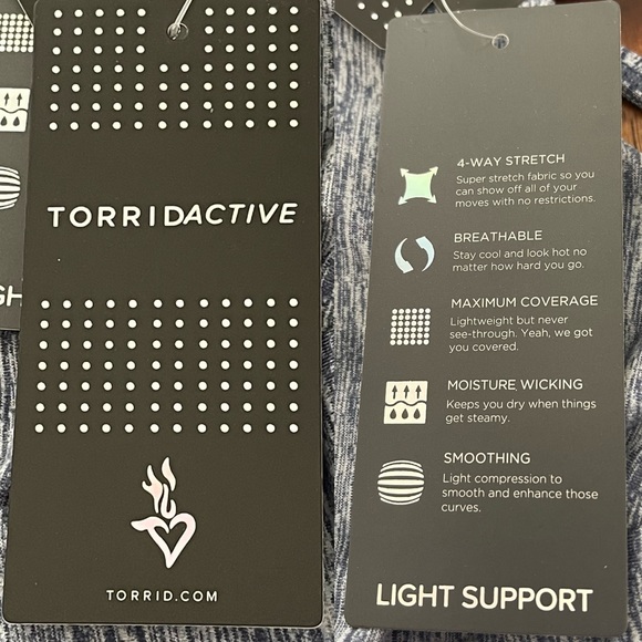 Torrid Vintage Indigo Space-Dye Lattice Back Wicking Sports Bra NWT Size 2X - Picture 8 of 14